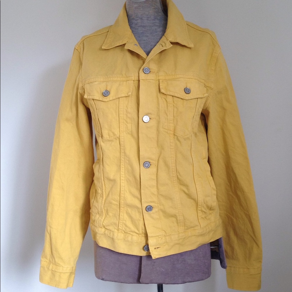 S LOGG Denim Jacket Jean Gold Mustard Slim Waist Coat - Picture 1 of 10